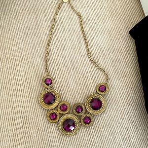 Purple and gold statement necklace
